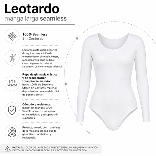 Leotardo Manga Larga Mujer Seamless - Don Calcetín