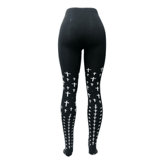 Malla Cruces Blancas Mujer - Accesorio Halloween Disfraces Elegante - Don Calcetín