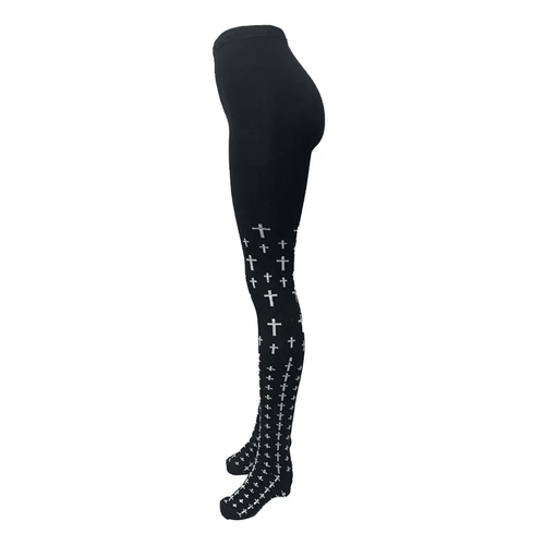 Malla Cruces Blancas Mujer - Accesorio Halloween Disfraces Elegante - Don Calcetín