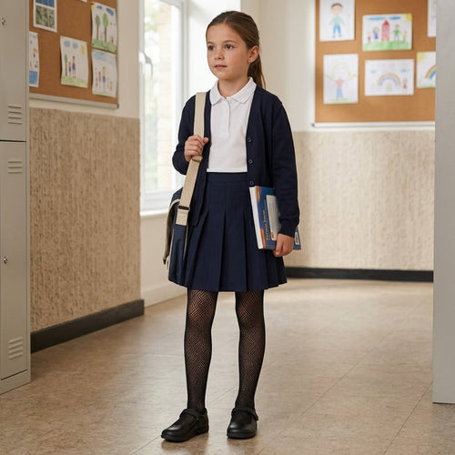 Malla Escolar Calada de Nylon Para Niña - Don Calcetín