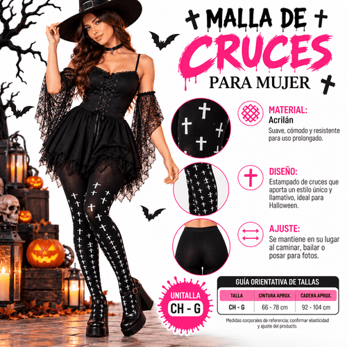 Mallas Diseño Cruces para Mujer - Don Calcetín