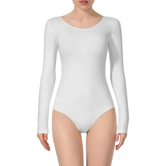 Leotardo Manga Larga Mujer Suave Seamless Danza Vestir