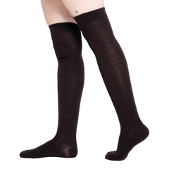 Calceta Larga Medieta Lisa Marón Oscuro