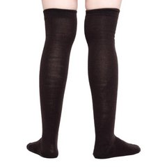 Calceta Larga Medieta Lisa Marón Oscuro