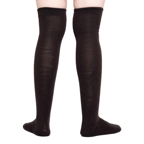 Calceta Larga Medieta Lisa Marón Oscuro