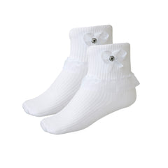 Calcetín Tobillero Blanco con Encaje