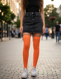 Calceta Larga Medieta Lisa Naranja