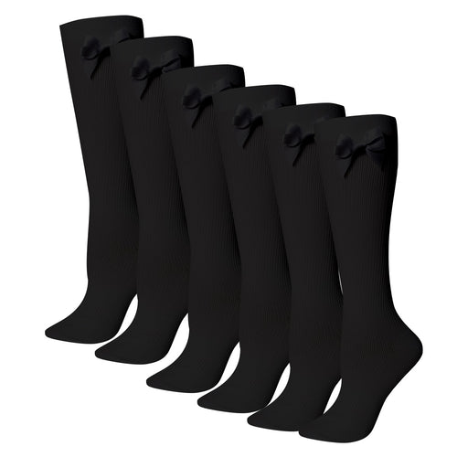 Calceta Escolar Con Moño Suave Niña Calidad Superior