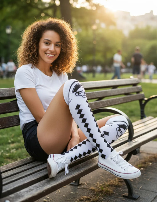 Calceta Larga Medieta Craneo Pirata