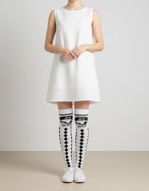 Calceta Larga Medieta Craneo Pirata