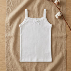 Camiseta Blanca Tirante Delgado con Moño by Don Calcetín