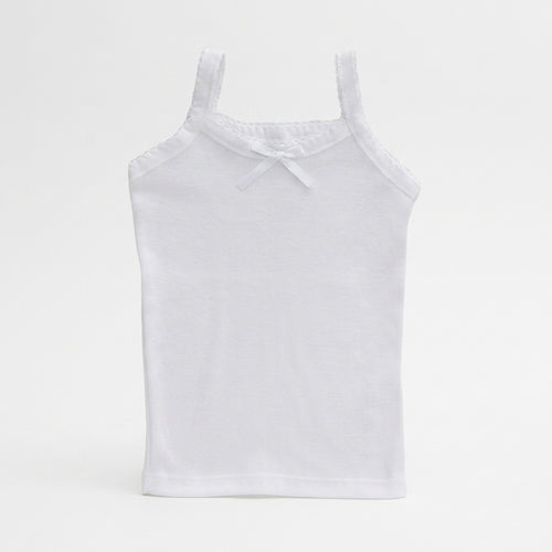 Camiseta Blanca Tirante Delgado con Moño by Don Calcetín