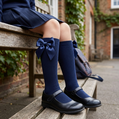 Calceta Escolar Con Moño Spun Niña 6 Pares by Don Calcetín