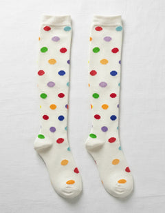 Calceta Larga Medieta Puntos Niña