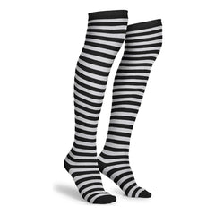 Calceta Larga Medieta Rayada Merlina Negro