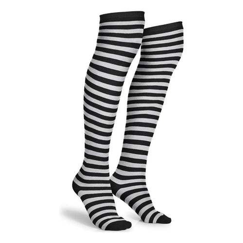 Calceta Larga Medieta Rayada Merlina Negro