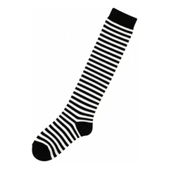 Calceta Larga Medieta Rayada Merlina Negro