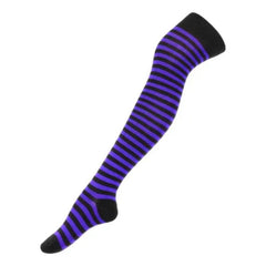 Calceta Larga Medieta Rayada Violeta