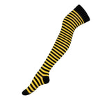 Calceta Larga Medieta Rayada Amarillo