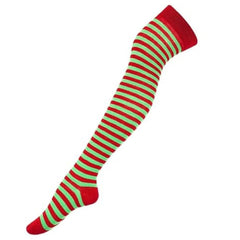 Calceta Larga Medieta Rayada Verde