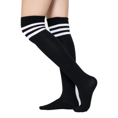 Calceta Larga Medieta Rayas Tipo Beisbol