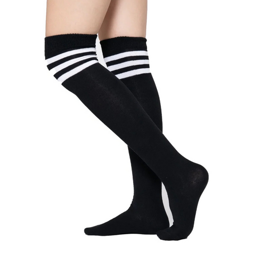Calceta Larga Medieta Rayas Tipo Beisbol