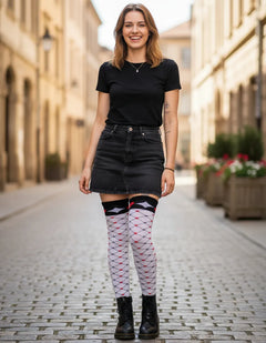 Calceta Larga Medieta Red Corazón