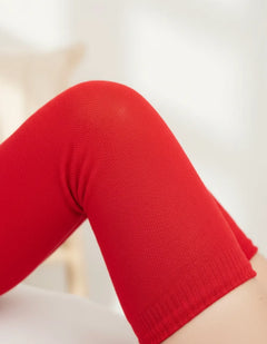 Calceta Larga Medieta Lisa Rojo