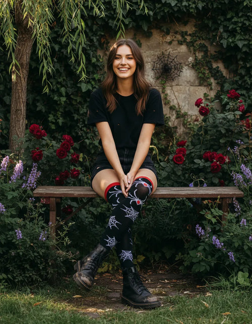 Calceta Larga Medieta Araña Telaraña Rojo