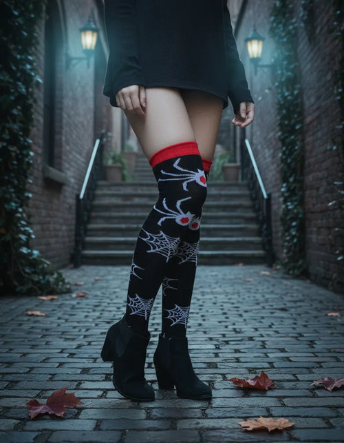 Calceta Larga Medieta Araña Telaraña Rojo