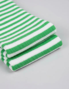 Calceta Larga Medieta Rayada Verde Y Blanco