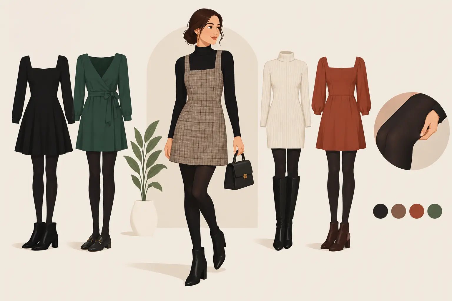 Cómo combinar leotardos con vestidos sin fallar - Don Calcetín