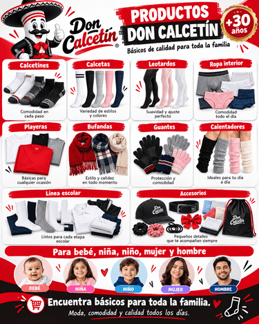 Productos Básicos para Toda la Familia - Don Calcetín