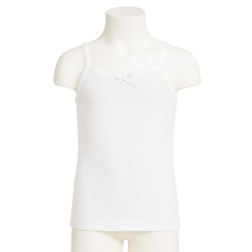 Camiseta Blanca Tirante Delgado Algodón Niña
