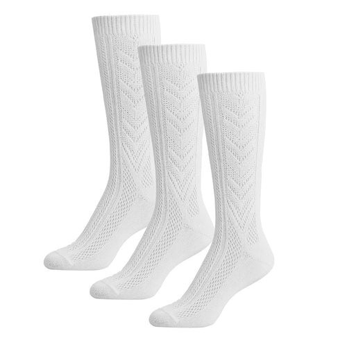 Calceta Escolar Blanca Calada Variada Cómodas Niña 6 Pares