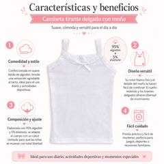 Camiseta Tirante Delgado con Moño Niña 3 Piezas by Don Calcetín
