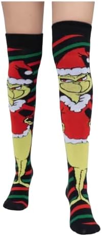 Calceta Larga Medieta Navideña Grinch Santa Algodón Calidad
