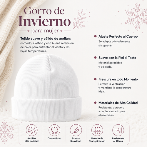 Gorro De Invierno Mujer by Don Calcetín