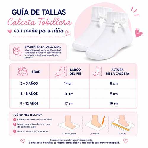 Calceta Tobillera Con Moño Niña 6 Pares by Don Calcetín