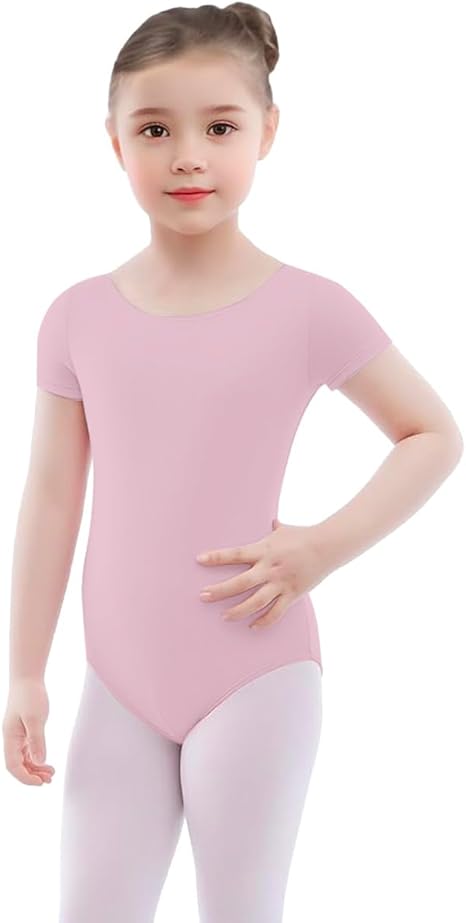 Leotardo Manga Corta Algodón Niña Ballet Gimnasia Disfraz 3 Piezas