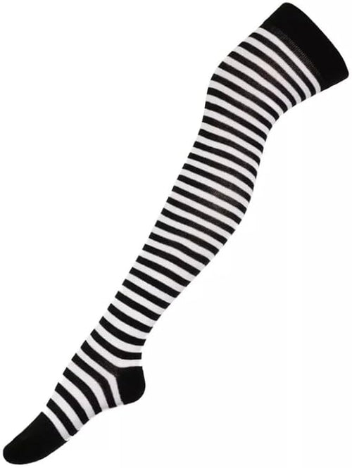 Calceta Larga Medieta Rayada Algodón Moda Varios Colores Disfraz Halloween Mujer 3 Piezas