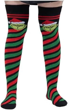 Calceta Larga Medieta Navideña Grinch Santa Algodón Calidad