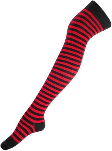 Calceta Larga Medieta Rayada Algodón Moda Varios Colores Disfraz Halloween Mujer 3 Piezas