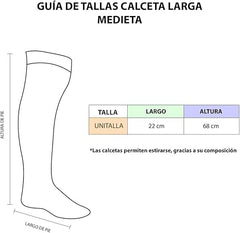 Calceta Larga Medieta Lisa Algodón Varios Colores Fashion 3 Piezas