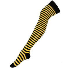 Calceta Larga Medieta Rayada Algodón Moda Varios Colores Disfraz Halloween Mujer 3 Piezas