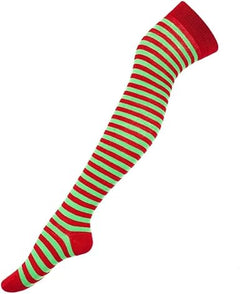 Calceta Larga Medieta Rayada Algodón Moda Varios Colores Disfraz Halloween Mujer 3 Piezas