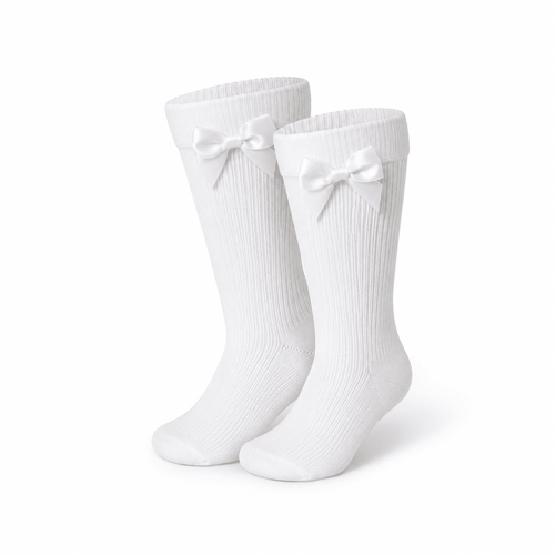 6 Pares Calceta Alta Con Moño Bebé - Don Calcetín