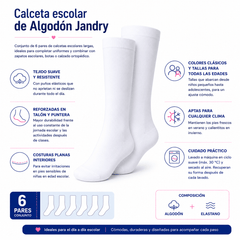 6 Pares Calceta Escolar Algodón Predilecta Niña - Don Calcetín