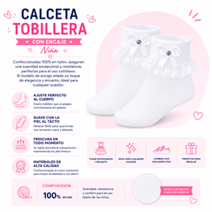 6 Pares Calceta Tobillera Con Encaje Bebe - Don Calcetín