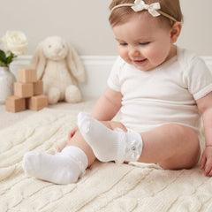 6 Pares Calceta Tobillera Con Encaje Bebe - Don Calcetín